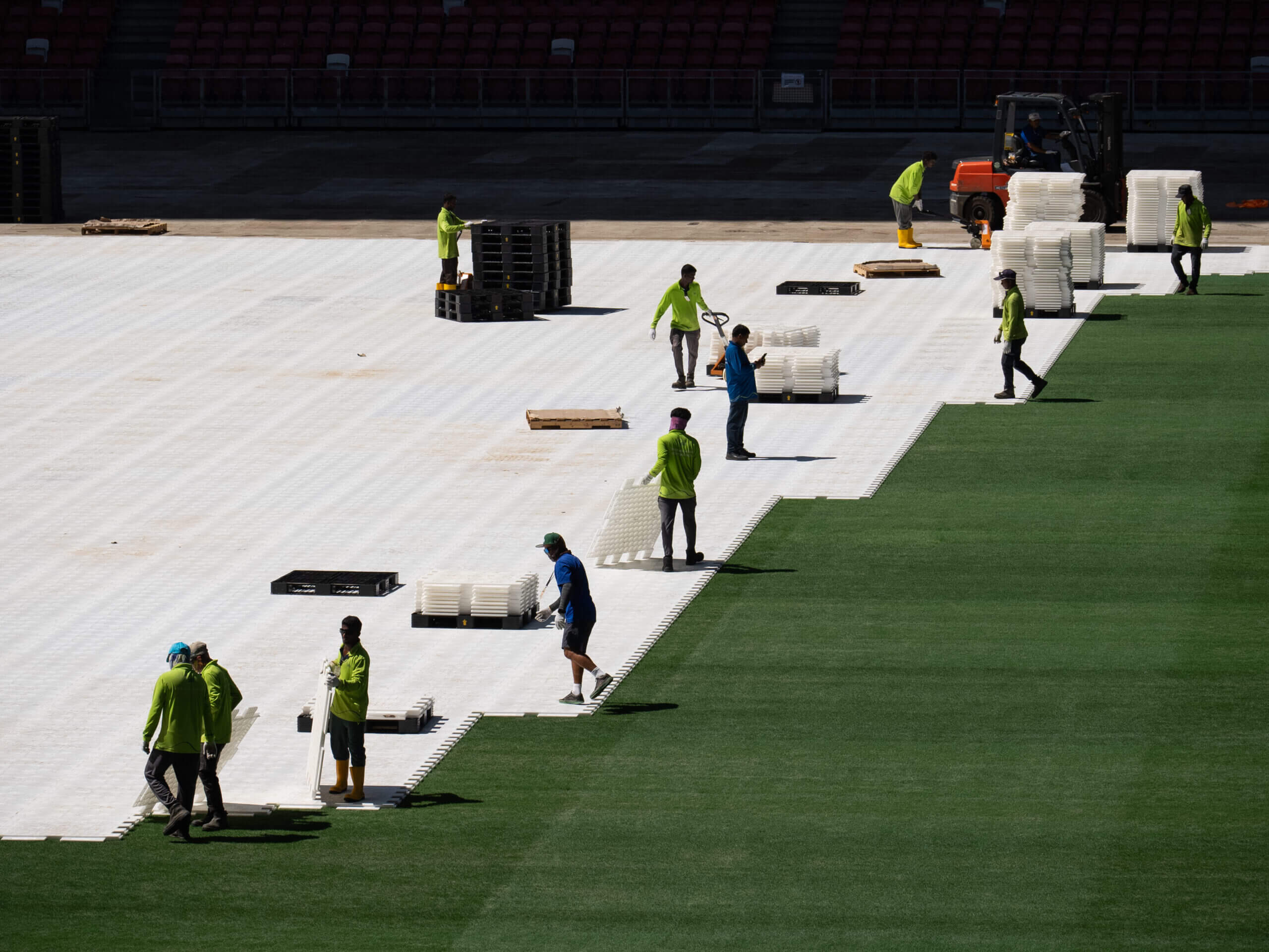 EverBase 4 Flooring covers stadium turf