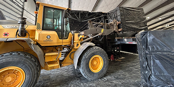 Tractor drives over EverBase flooring